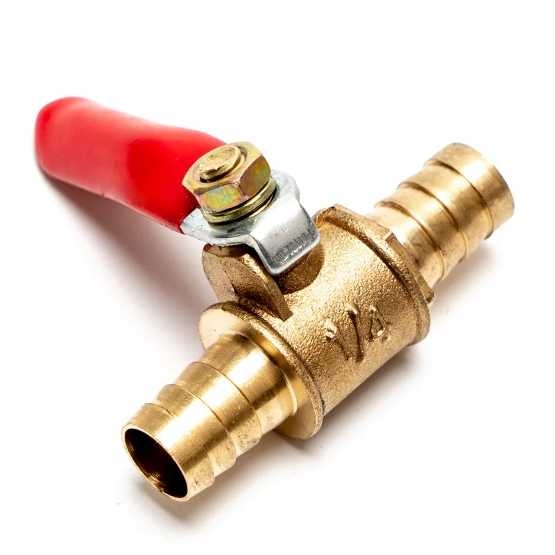 Pipe Fittings Hose Barb Inline Brass Water Oil Air Gas Fuel Line Shutoff Ball Valve 6mm-12mm
