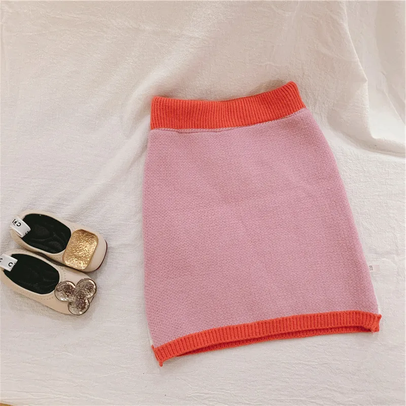 Thunderers/комплект вязаной одежды для маленьких девочек; Детский комплект из 2 предметов с изображением утки; свитер; топы с юбкой; зимний костюм для маленьких девочек