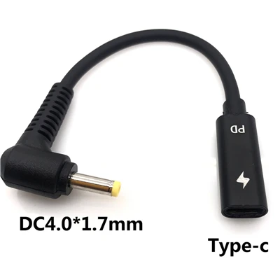 DC4017mm Usb type C зарядка PD кабель DC7.9* 5,0 мм 4,0*1,35 мм 1,7 мм для lenovo для Asus мощность PD адаптер конвертер ноутбук зарядное устройство Шнур - Цвет: DC4017mm