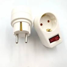  EU Conversion Plug 16A 250V RUS Plug Adapter European Power Socket With Switch Travel Conversion Plug Drop Shipping 