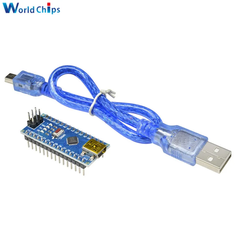 10 шт./лот Mini-USB Nano 3,0 Atmega328P atmega328 контроллер для Arduino CH340 CH340G 5 В 16 м Модуль совета с контакты