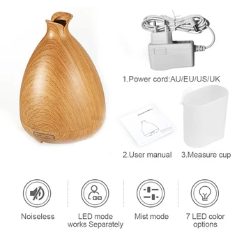 

Essential Oil Diffuser 130ml Air Humidifier Aroma Lamp Aromatherapy Electric Aroma Diffuser Mist Maker for Home-Wood