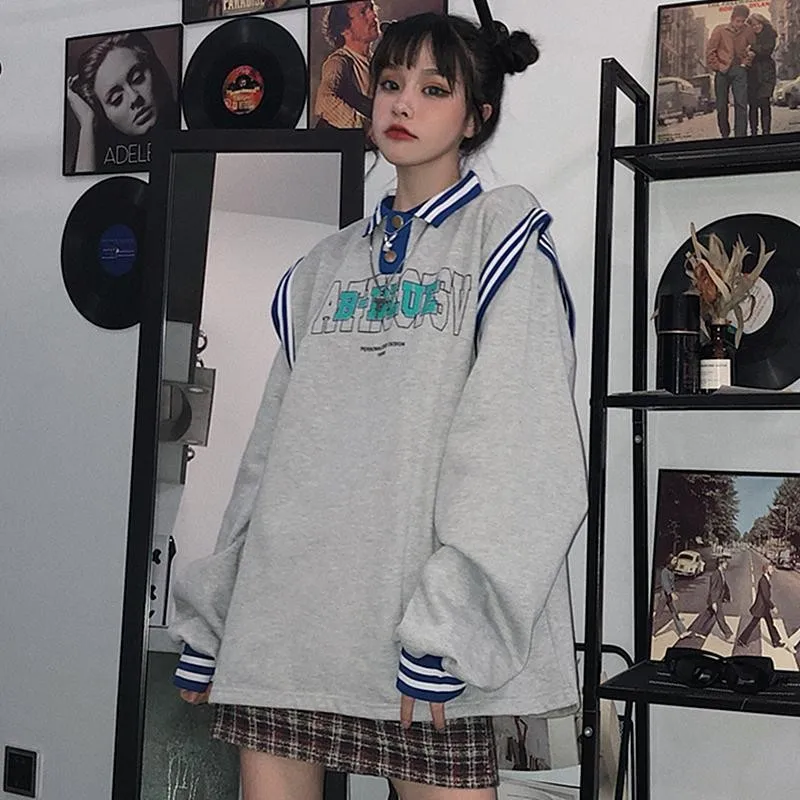 Новая Толстовка NiceMix оверсайз джемперы Свободный свитшот женская уличная одежда