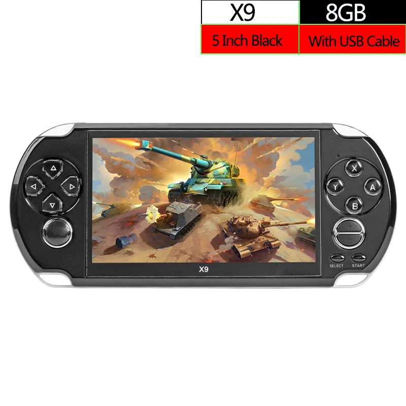 X9 8GB 5Inch Black 8 г/16 г, X19, X9, X12, X12PLUS, X16 игровая консоль, портативная мини Карманная игровая приставка, Классический Тонкий для FC, CPS, NEOGEO, ретро - Цвет: X9 8GB 5Inch Black