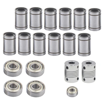 

PPYY NEW -3D Printer for Reprap I3 Movement Kit GT2 608Zz 624Zz Ball Bearing LM8UU Linear Bearing 5 X 8 Coupler Shaft