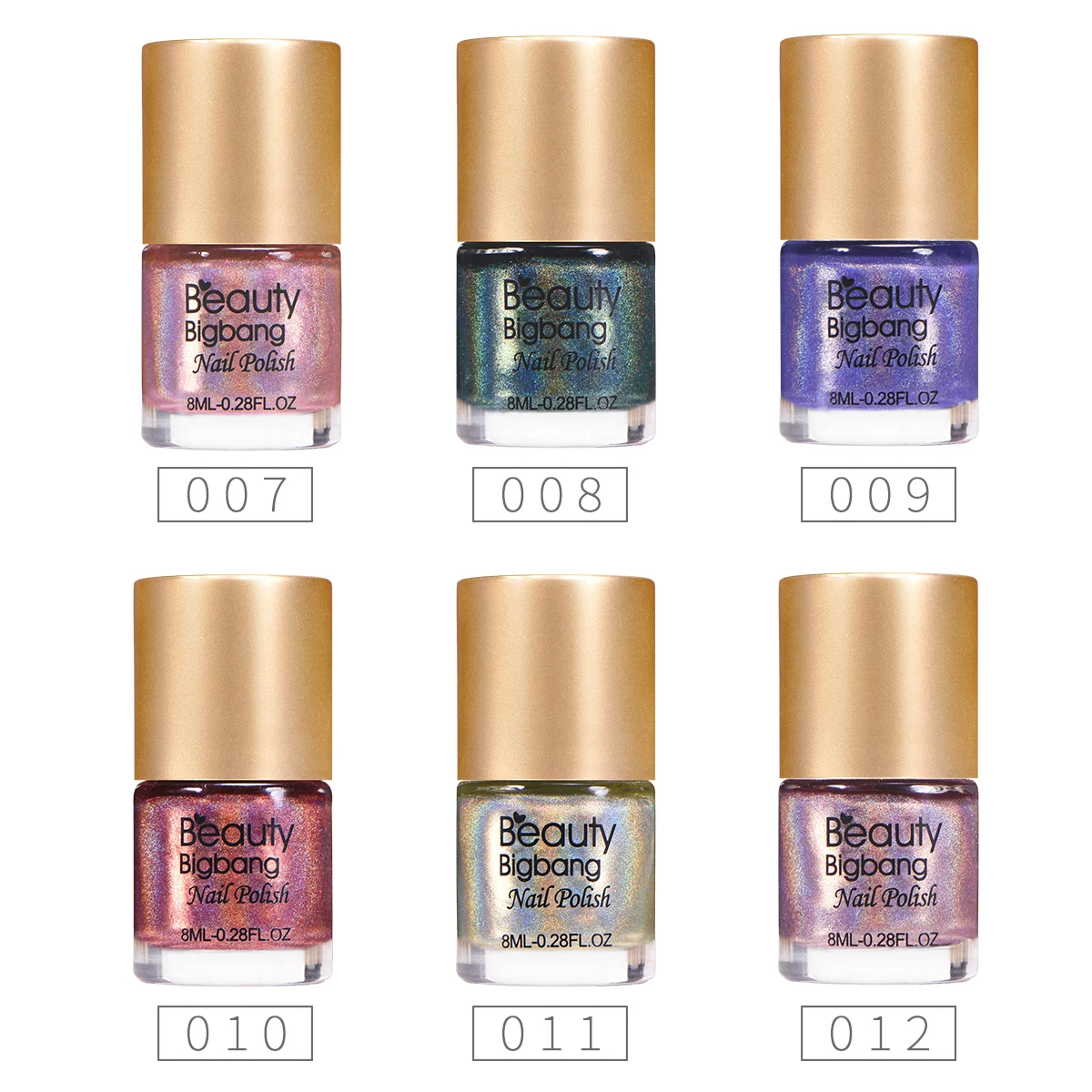 BEAUTYBIGBANG 6 бутылок голографический лак для ногтей лазерный блеск ...