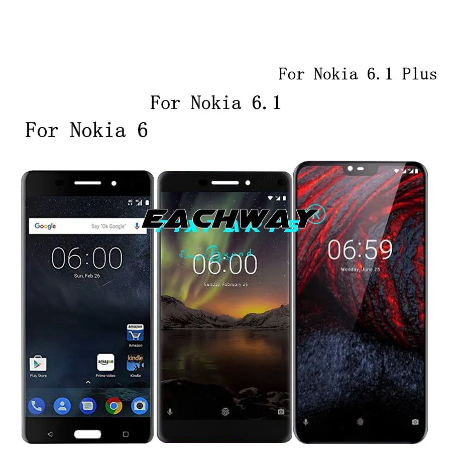 Для Nokia 6 ЖК дисплей сенсорный экран дигитайзер X6 2018 TA 1054 1050 1045 для 1 Plus сменный