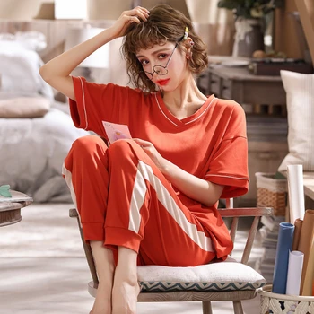 

Cotton Women's Pajamas Sets LongSleeve Button Down Sleepwear Nightwear Pj Lounge Sets pyjamas pijama pijamas pizama damska