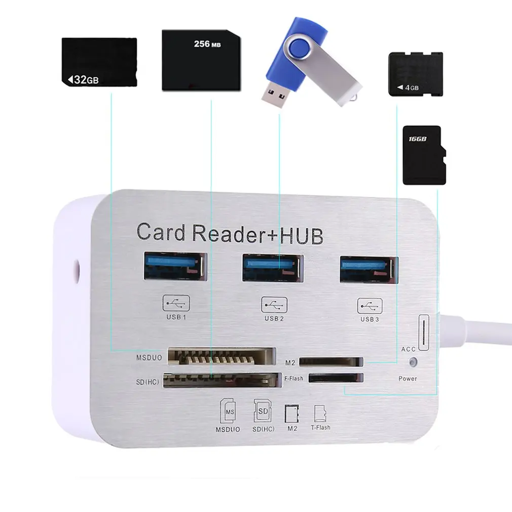 

USB HUB 3.0 Multi USB 3.0 Splitter Hub 3 Ports Multi USB Hub Card Reader Super Speed Micro Hab for Computer Accessories