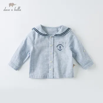 

DBW13079 dave bella spring baby unisex sailor cartoon letter shirts infant toddler tops children high quality clothes