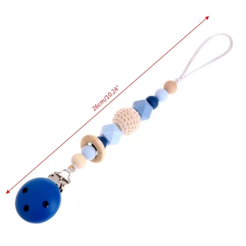 

Baby Silicone Teething Dummy Pacifier Clip Bead Infant Soother Nipple Strap Chain