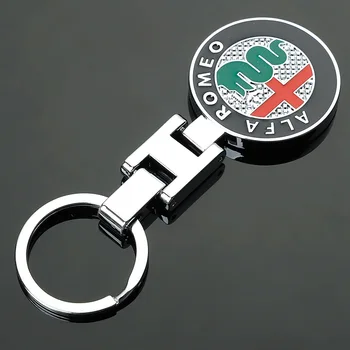 

High Quality Zinc Alloy Key Ring Fashion For ALFA ROMEO Keychain Mito 147 156 159 166 Giulietta Spider GT Car Logo Accessories