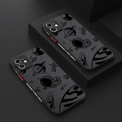 Matte Cartoon Astronaut Phone Case For iPhone 15 Pro Max 14 Pro 13 12 Pro Max 11 Luxury Space ShockProof Bumper Back Cover Funda