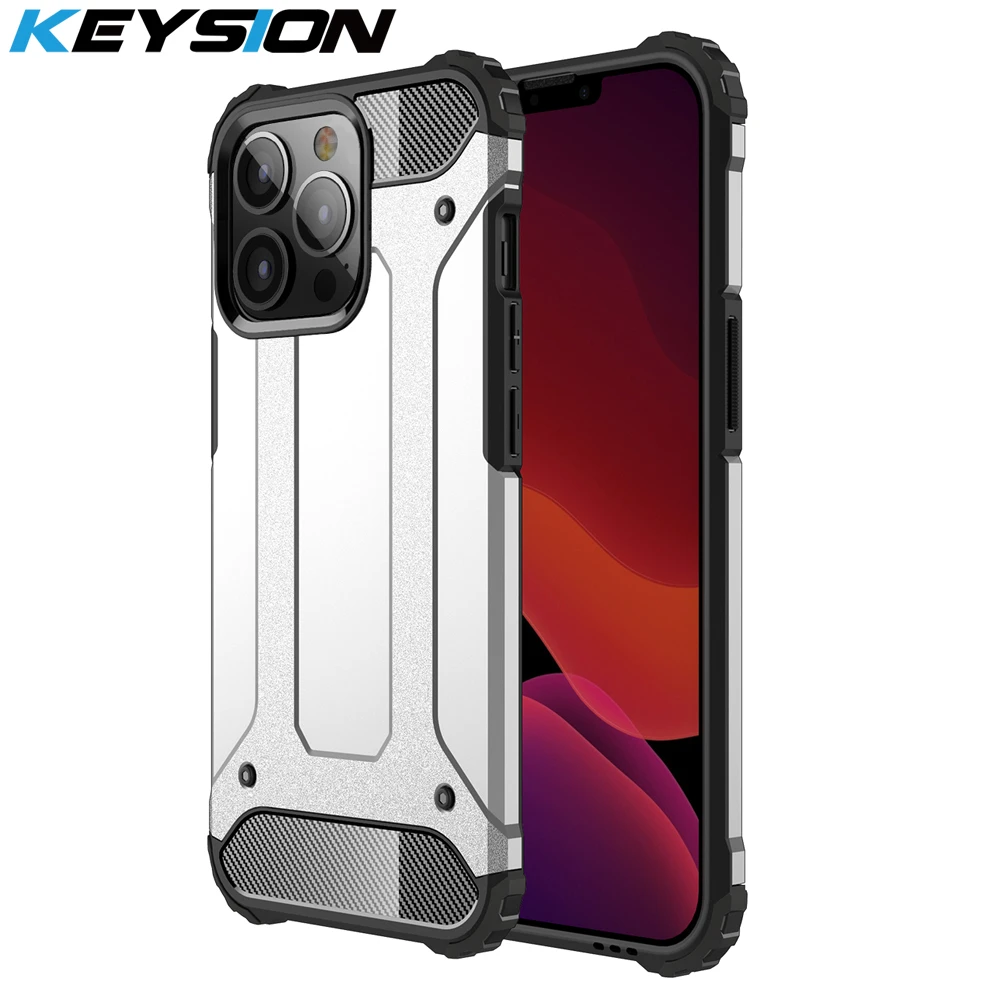 iphone 13 pro leather case KEYSION Shockproof Armor Case for iPhone 13 Pro Max 13 mini Hard PC+Soft Silicone Phone Back Cover for iPhone 12 Pro Max 11 New apple iphone 13 pro case