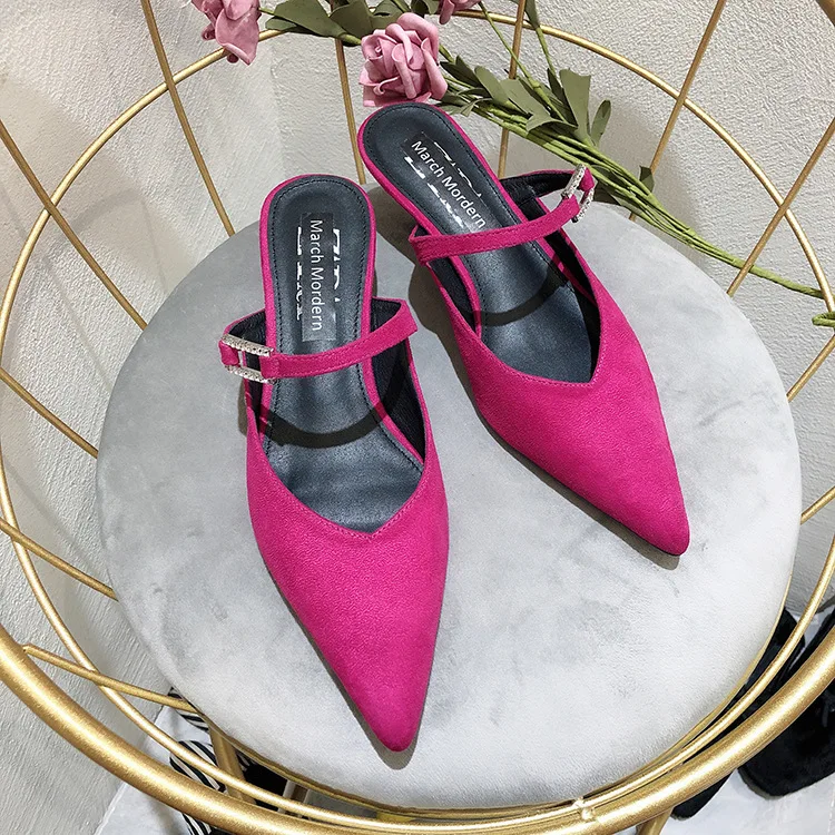 

Za WOMEN'S Shoes New Style Fashion Cat with WOMEN'S Shoes Pointed-Toe Cutout-Back Muller Sandals Women's Simple Fashion WOMEN'S