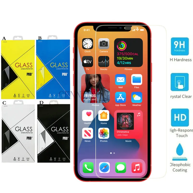 Ultra Thin 0.3mm 2.5D 9H Tempered Glass Screen Protector for New iPhone 12 mini 5.4 6.1 pro max 6.7 inch XR Xs X 8 7 6 100pcs