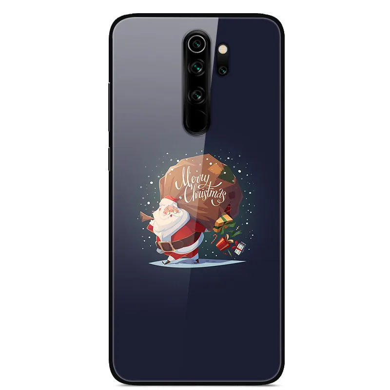 Рождественский чехол для телефона s для Xiaomi Redmi Note 8 Pro, закаленное стекло, чехол для телефона для Xiaomi Redmi Note 8T 8 Pro, жесткая задняя крышка