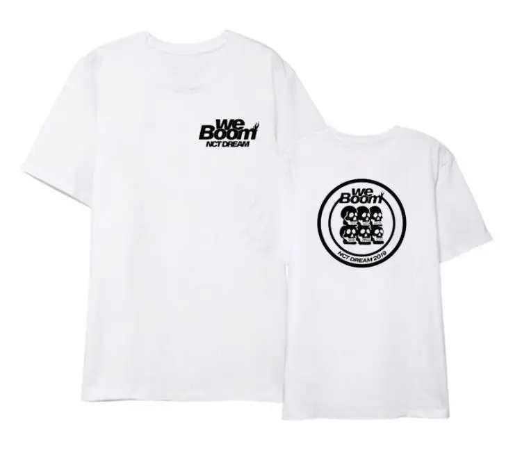 Flyself Unisex KPOP NCT Dream T-Shirt Summer Casual Short Sleeve T-Shirts WE Boom Print Blouse Loose Tops Yuta Taeyong Jaehyun Mark WINWIN, Black A