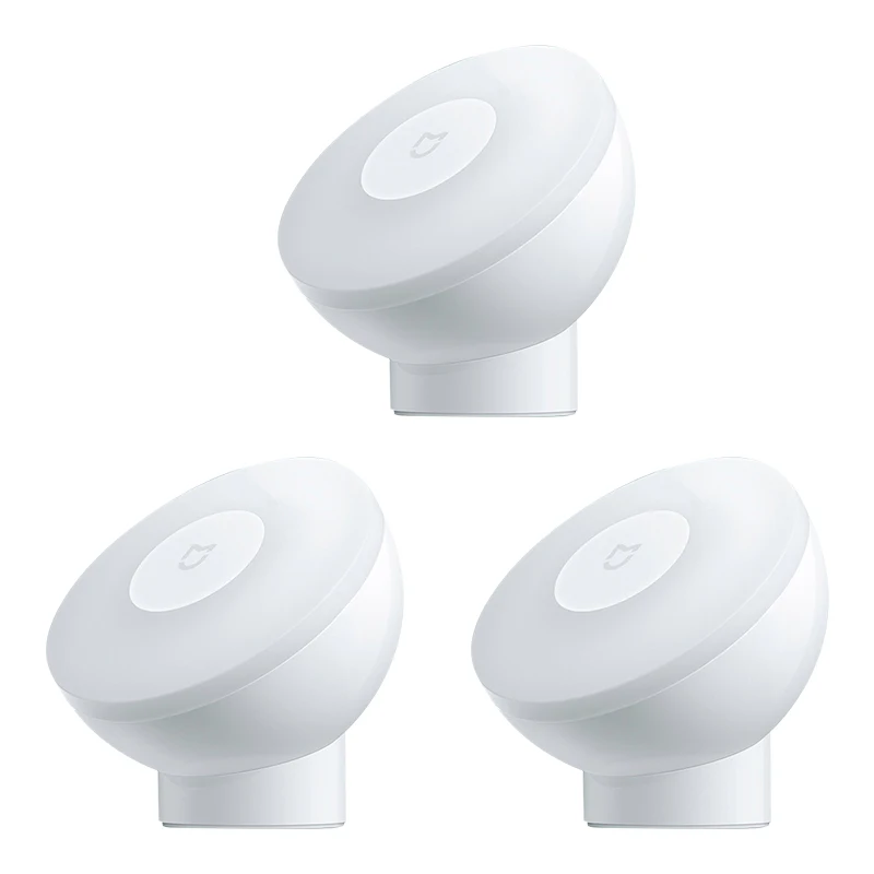 3 PCS Новейший Xiaomi Mijia Ночной светильник 2 магнитное притяжение 360 Вращающийся Регулируемый светодиодный индукционный ночной Светильник инфракрасный датчик тела - Цвет: 3 PCS