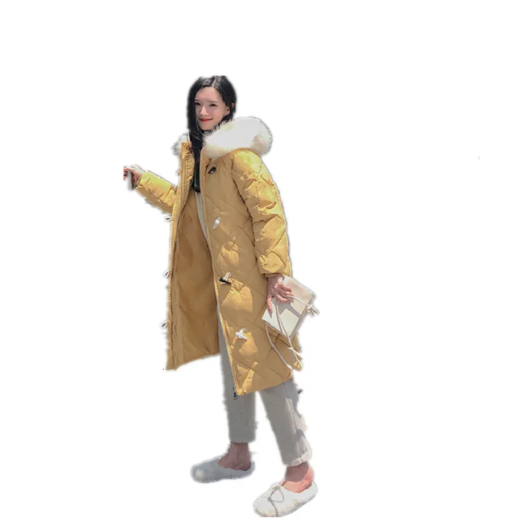 [EWQ] Осень, новая парка с длинным рукавом, пальто, толстое, теплое, клетчатое, модное, Трендовое, длинное, зимнее пальто с хлопковой подкладкой, 5 цветов, QL689