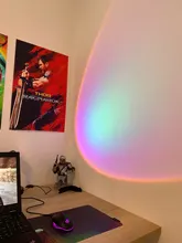 Lámpara de puesta de sol a la moda, proyección en vivo, luces Led nocturnas, proyector de atmósfera, decoración de dormitorio, arco iris