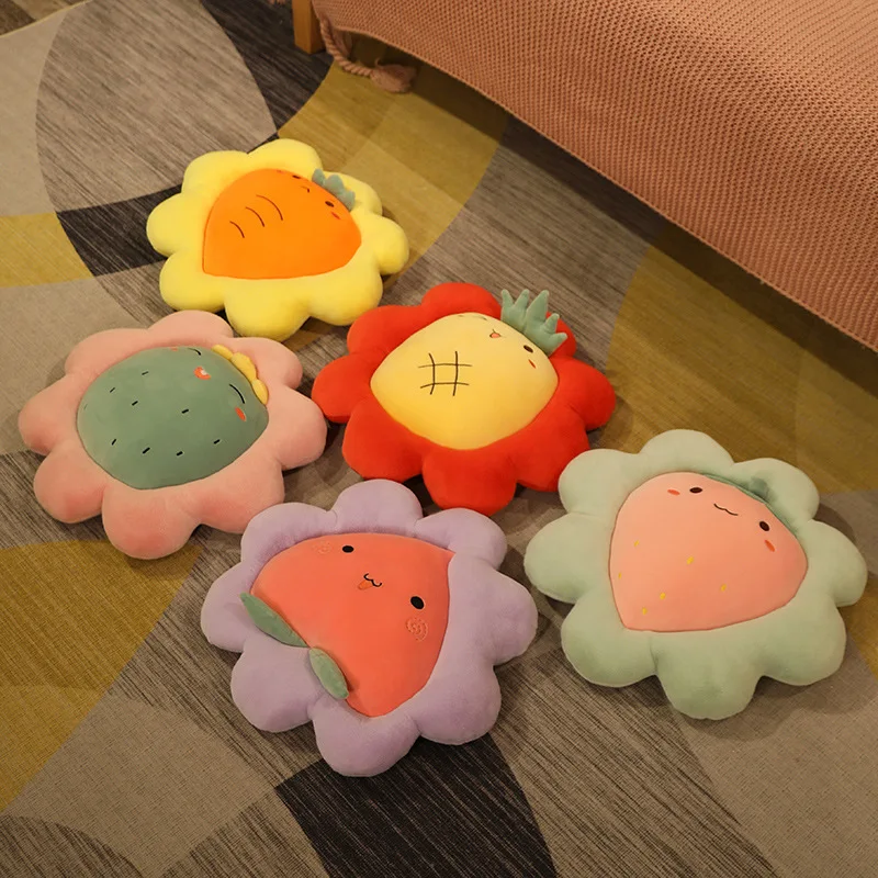 

50cm Fresh Colorful Fruit Flower Plush Pillow Toy Soft Cartoon Plant Stuffed Doll Chair Cushion Sofa Kids Lovers Birthday Gifts