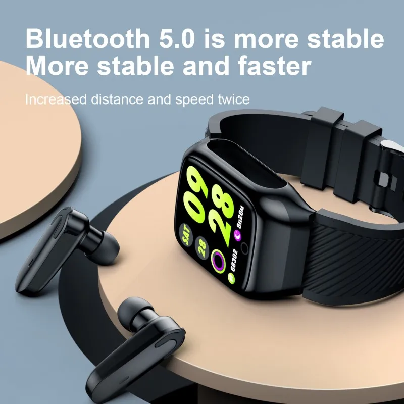 New 2020 Bluetooth Earphones Smart Watch Men With Sports Wireless Headphones Fitness Tracker Smart Watch For Android Ios Xiaomi