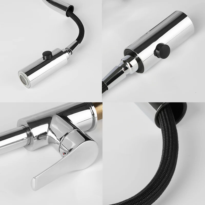  Gavaer Kitchen Faucets Single Handle Pull Out Kitchen Tap Swivel Degree Water Mixer Tap Chrome Spri - 4000109738097