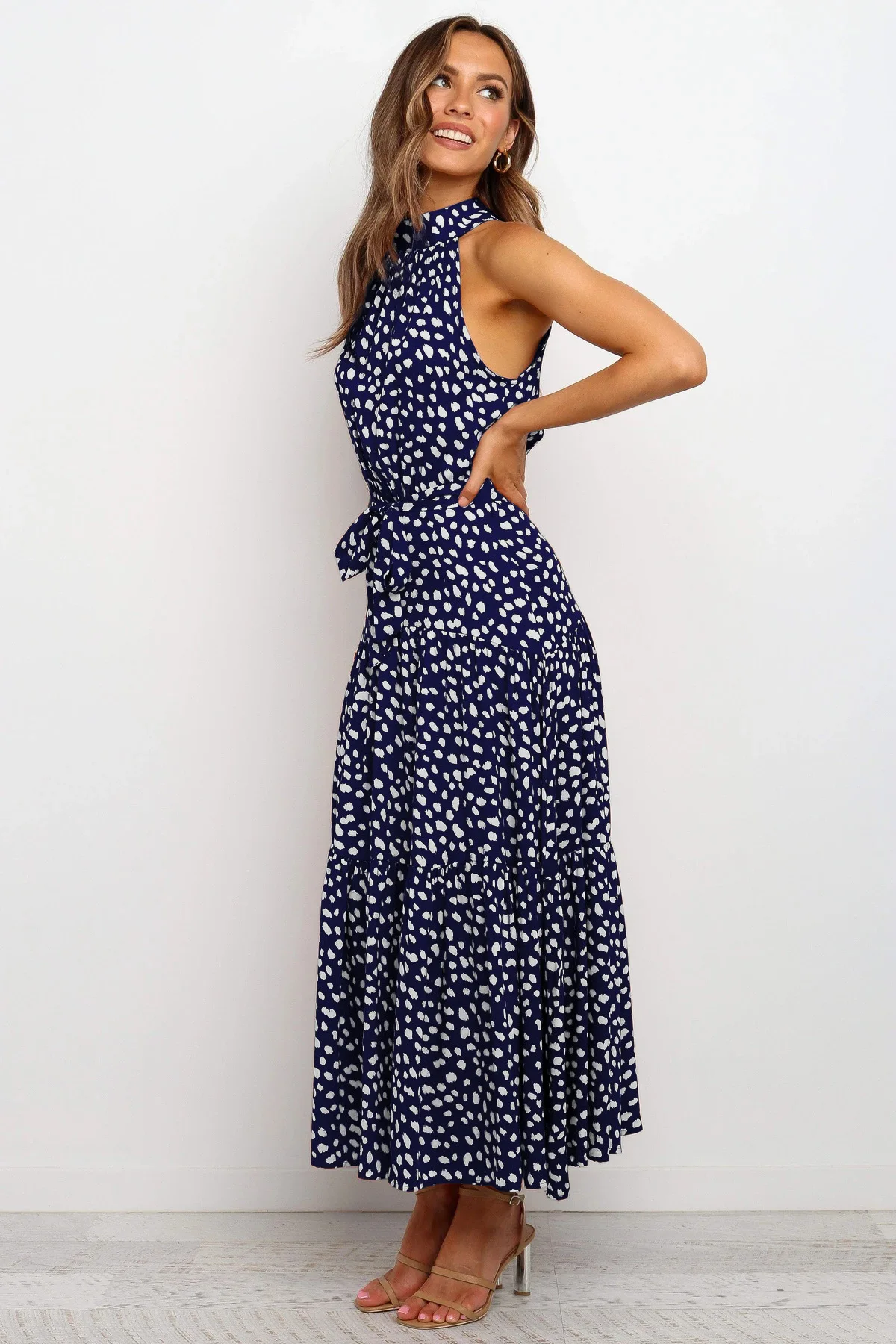 Summer Long Dress Polka Dot Casual Dresses Black Sexy Halter Strapless New 2021 Yellow Sundress Vacation Clothes For Women