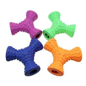 

Trihedral Leaky Dog Toys Dog Biting Toys Biting Resistant Pet Toy Rubber Molar Teeth Chew Dog Biting Chew Toys for Dogs