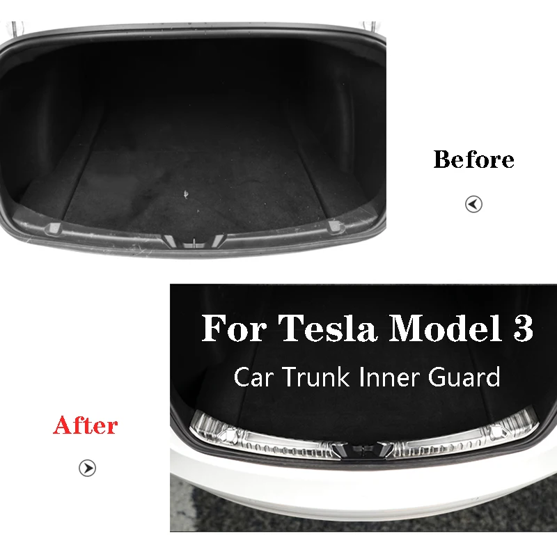 For Tesla Model 3 20172022 Stainless Steel Rear Bumper Guard Plate