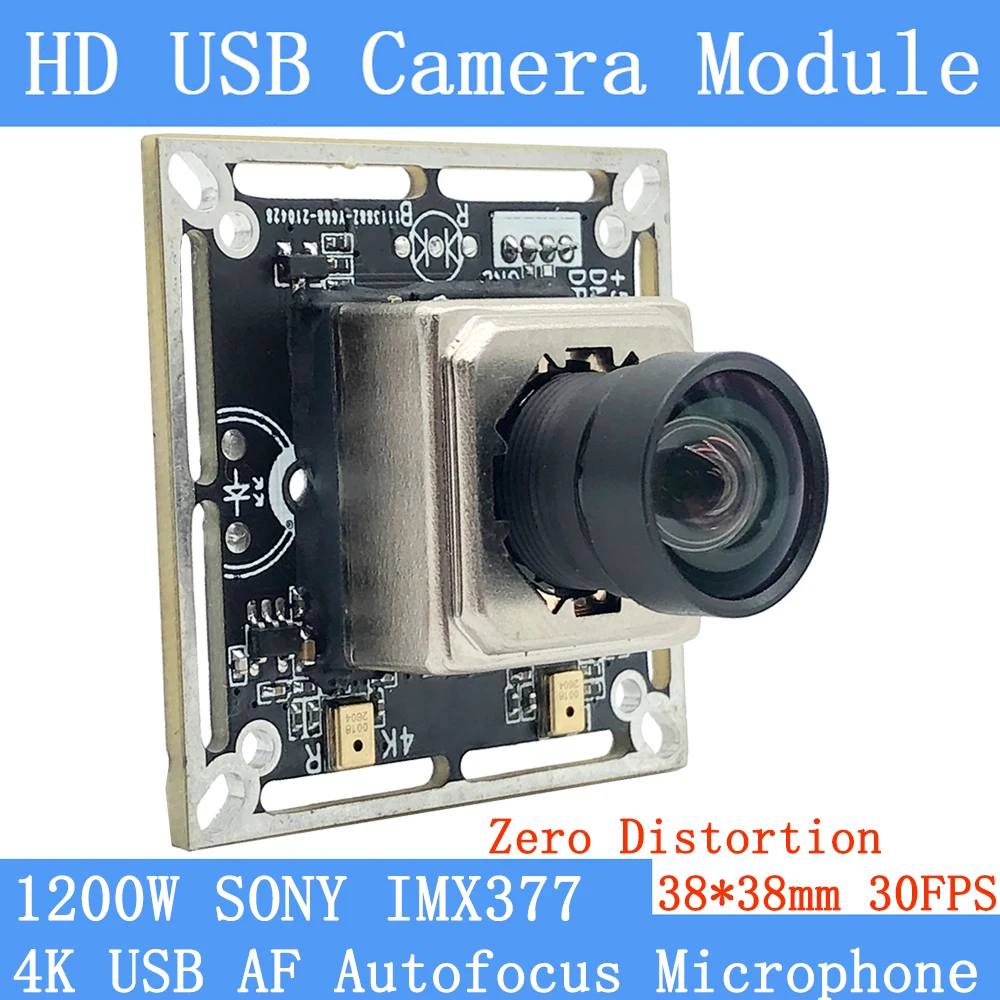 USB-веб-камера SONY IMX377 с автофокусом 38 мм х автофокус 4K 3840x2880 нулевое искажение MJPEG UVC