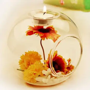 

Romantic Candle Holder Dia 8CM Bedroom Room Decoration Night Light Candle Crystal Glass Bar Decor Candlestick Home Party