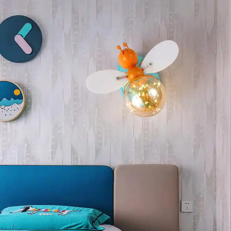 lampara de pared de habitacion para ninos lampara de noche para dormitorio estrella del cielo creativa lampara simple de dibujos animados luces de