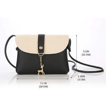 

Small Crossbody Purse For Women With Pendant,Pu Leather Crossbody Bag With Strap Cell Phone Bag For Girl(Black)