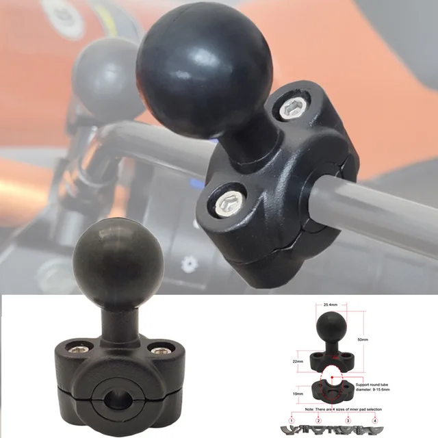 US $8.11 JINSERTA Rail Mount w 1 Inch Ball Car Headrest Motorcycle Scooter Rearview Mirror Stem Bar Mount