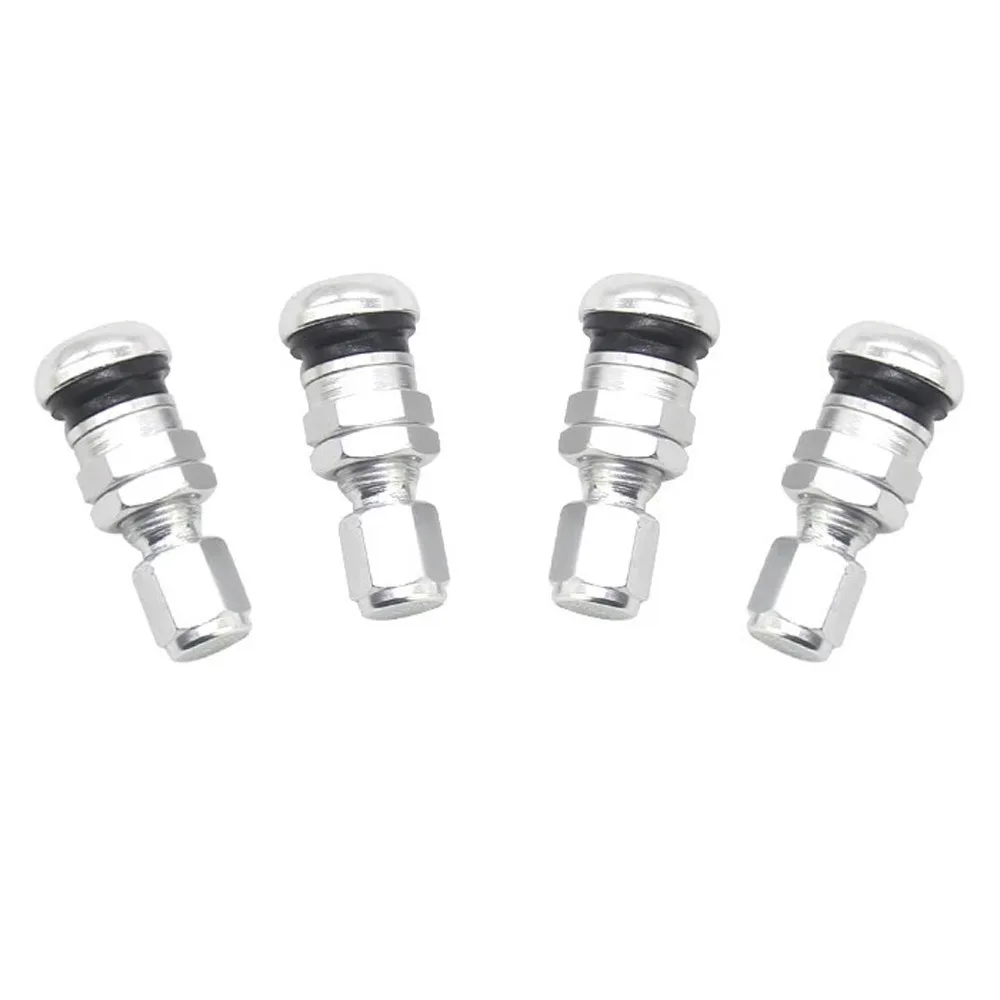 Vehemo 4pcs Aluminum Car Tyre Valve Caps Wheel Tire Air Valve Motorcycle Automobile Sensor Durable Wheel Tire Air Valve Stem