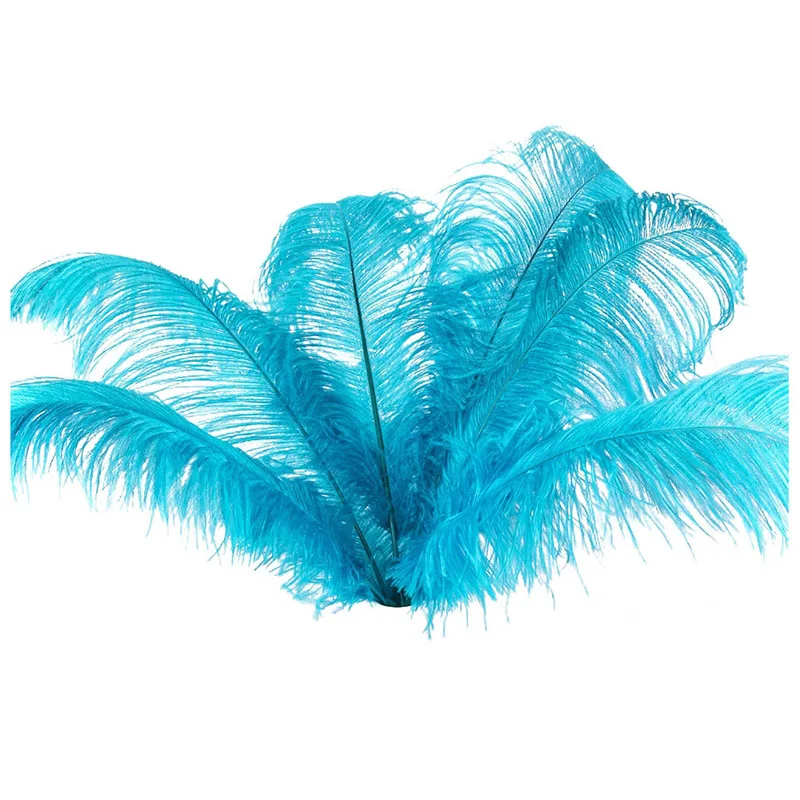 10 pcs Natural Ostrich Feathers Wedding Party Decoration Lake blue 20-25cm | Дом и сад