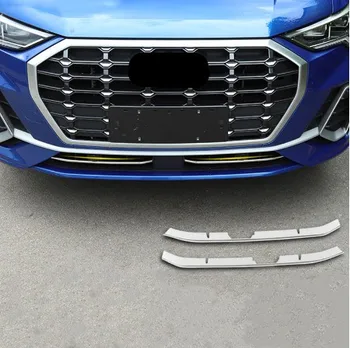 

Car Styling Front Bumper Grill Decorative Strips For Audi Q3 2019 Center Grille Grid Cover Trim Stainless Steel Auto Stickers