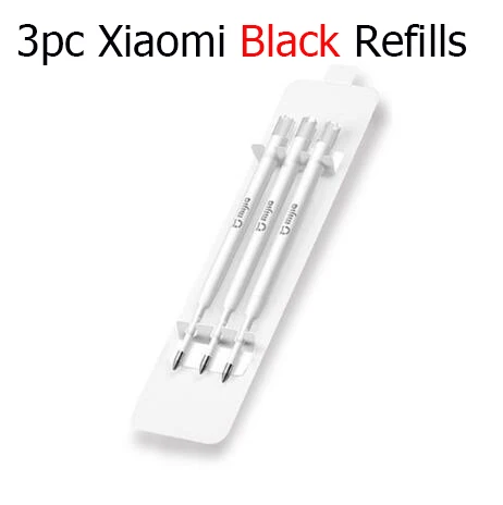 3pc Black Refills Xiao mi, металлическая ручка, mi Pen, 0,5 мм, швейцарская заправка, синие/черные/красные чернила, ручки для подписи, для школы, офиса, шариковая ручка - Цвет: 3pc Black Refills