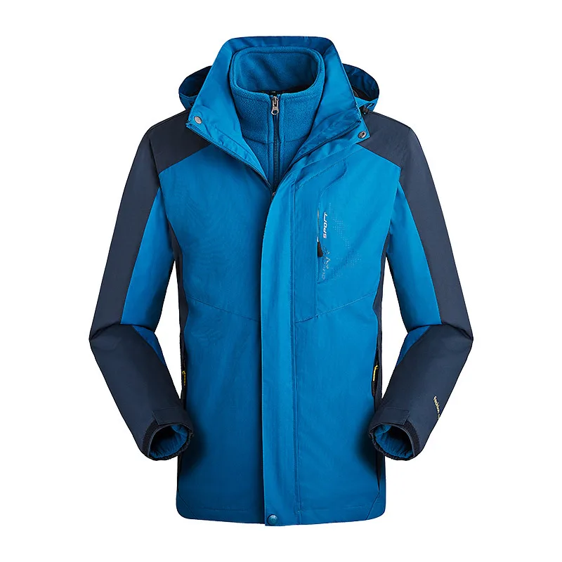 

Winter Men's Outdoor Detachable Cap Raincoat Jacket Men's Mountaineering Youth Removable Shoulder Polar Fleece Two-Piece Set