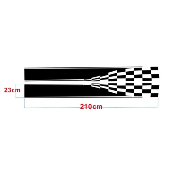 

Checkered Car Flag Stickers Door Sports Stripe PVC Waterproof Decoration