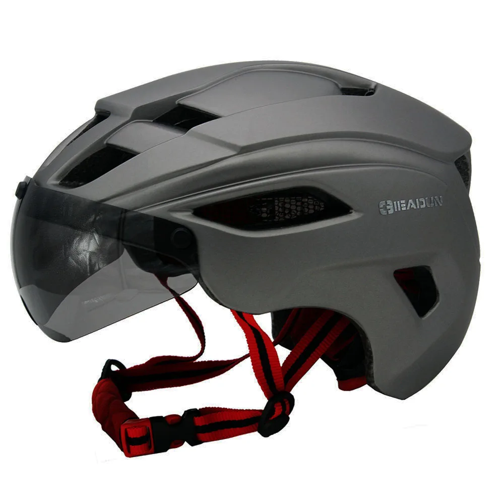 Велосипедные шлемы матовый черный мужской женский велосипедный шлем горный шоссейный велосипед цельно формованные велосипедные шлемы линзы - Цвет: 05