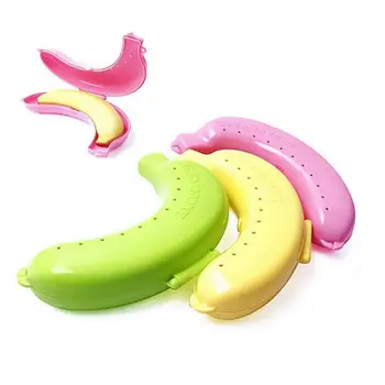 

Solid Color Banana Anti Bruising Holder Outdoor Travel Protector Storage Box New