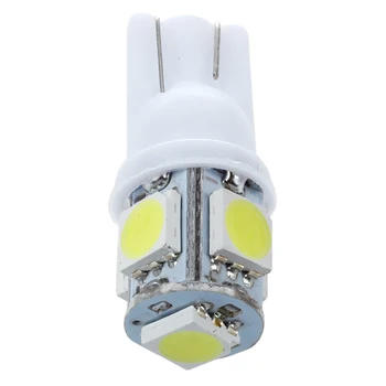 

10 Pcs W5W T10 5-SMD White 5050 Chip LED Car Light Bulb Internal