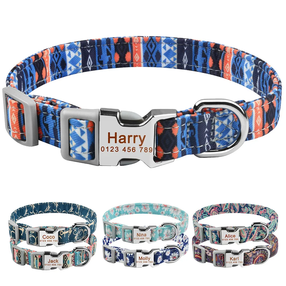 AiruiDog Small Large Personalized Dog Collar Custom Engraved Name ID