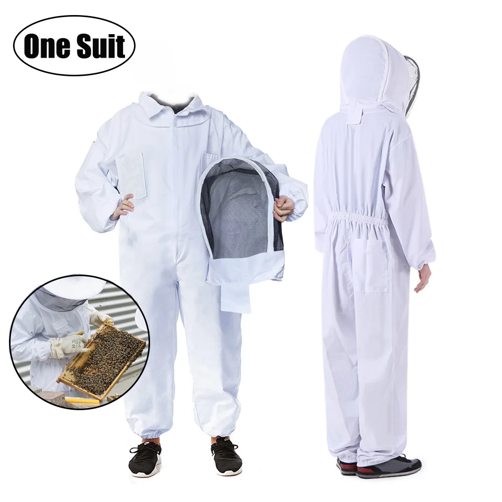 Beekeeping Protective Clothing Thickened Full Body Beekeeper Suit Veil Hood Hat Outfit Safty Anti-Bee Coat Protection Clothes