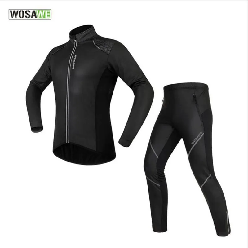 WOSAWE Мужская ветровка зимний флисовый велосипедный костюм велосипедная теплая