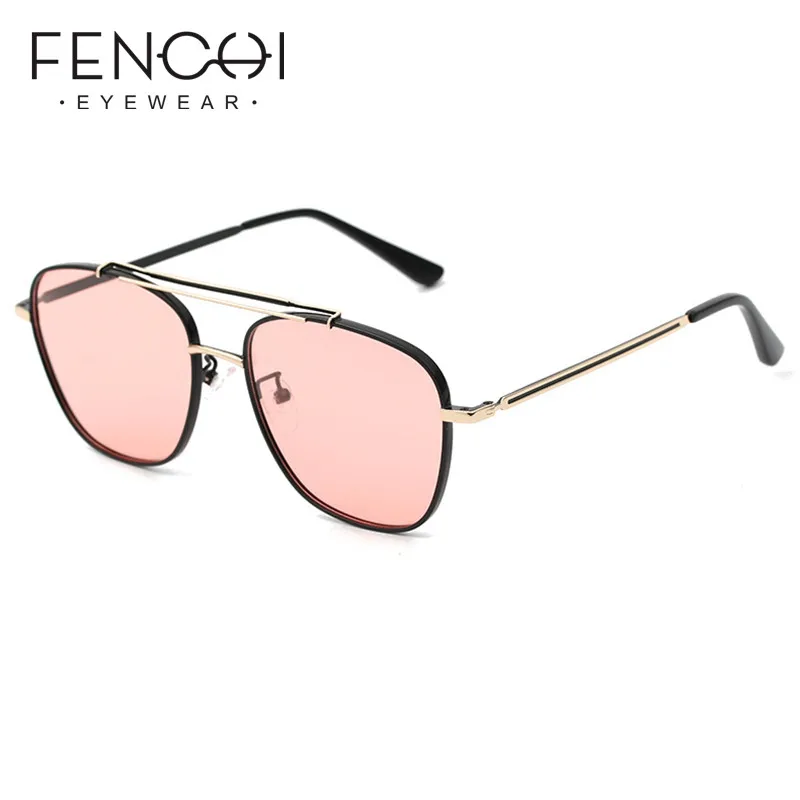 FENCHI очки ночного видения для вождения, розовые бесцветные солнцезащитные очки для женщин и мужчин, Zonnebril Dames, розовая Золотая оправа, Oculos Feminino
