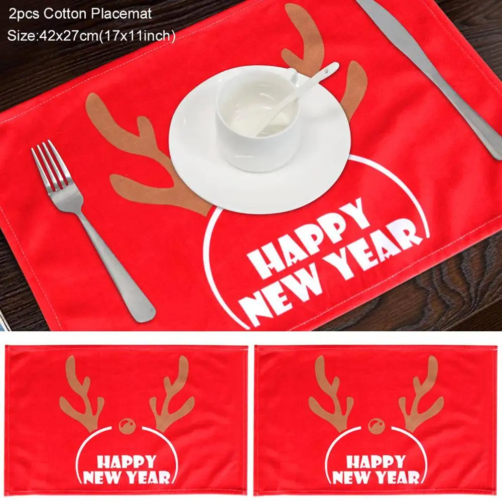 Placemat 04 Рождественская настольная дорожка, столовые приборы, рождественские украшения для дома, настольные украшения, Рождество, счастливый год,, Декор, Navidad - Цвет: Placemat 04